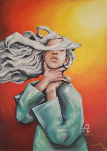 Painting titled "Pain" by Wanessa Aroucha, Original Artwork, Oil