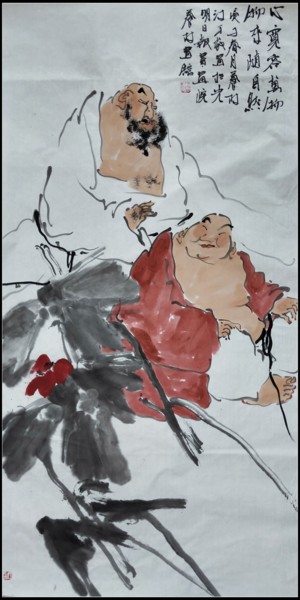 Schilderij getiteld "Great mind is toler…" door Lin Wang Wang Lin, Origineel Kunstwerk, pigmenten