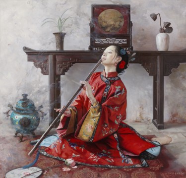 Incisioni, stampe intitolato "A Blow-Up of the Fr…" da Mingyue Wang Wang Ming Yue, Opera d'arte originale, pigmenti