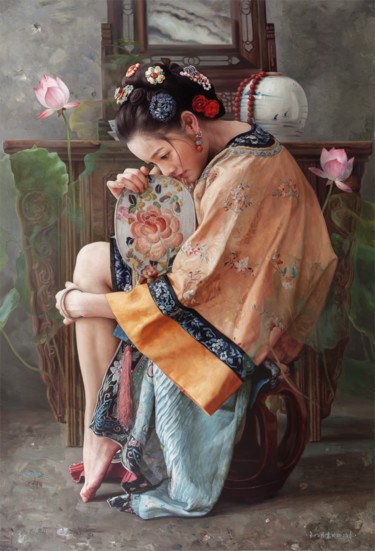 Estampas & grabados titulada "Searching A Dream…" por Mingyue Wang Wang Ming Yue, Obra de arte original, Pigmentos