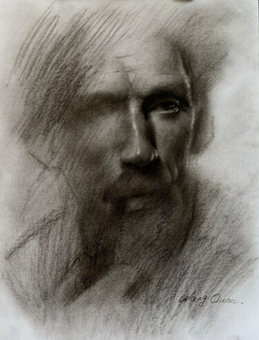 Рисунок под названием "sketch Portrait of…" - Wang Quan, Подлинное произведение искусства, Древесный уголь