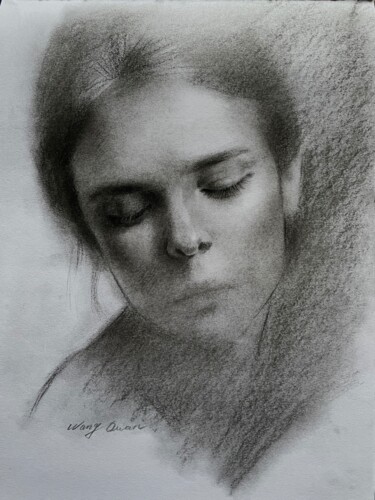 图画 标题为“sketch Portrait of…” 由Wang Quan, 原创艺术品, 木炭