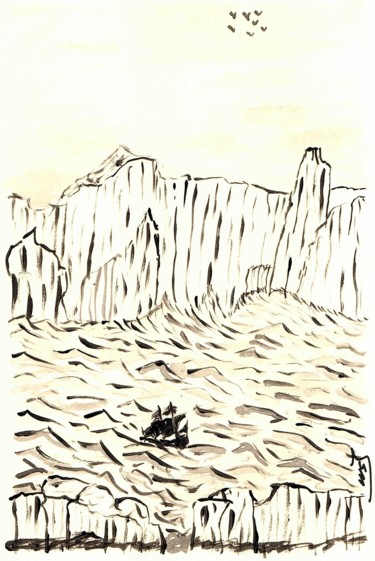 Картина под названием "En mer" - Mf Arts-Créations, Подлинное произведение искусства, Акрил