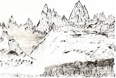 Pittura intitolato "Chaînes de montagne…" da Mf Arts-Créations, Opera d'arte originale, Acrilico