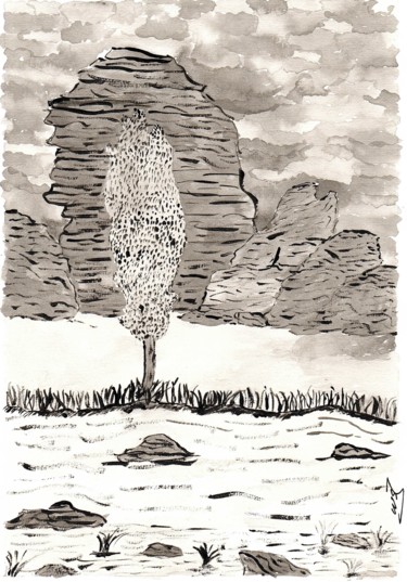 Malerei mit dem Titel "Arbre" von Mf Arts-Créations, Original-Kunstwerk, Acryl