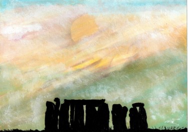 Painting titled "Stonehenge" by Mf Arts-Créations, Original Artwork, Acrylic