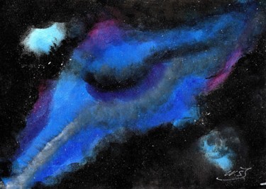 Pittura intitolato "Nuage spatial" da Mf Arts-Créations, Opera d'arte originale, Acrilico
