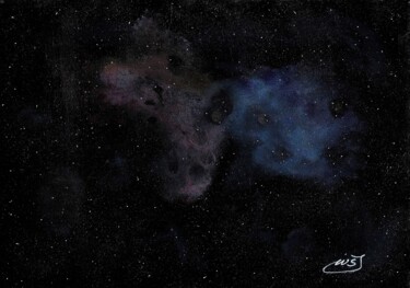 Ζωγραφική με τίτλο "Cosmos v1" από Mf Arts-Créations, Αυθεντικά έργα τέχνης, Ακρυλικό