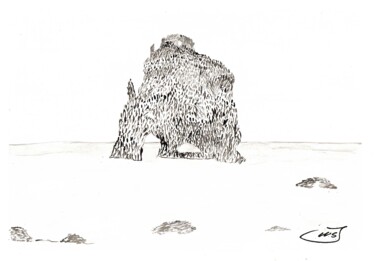 Peinture intitulée "L'îlot solitaire" par Mf Arts-Créations, Œuvre d'art originale, Acrylique