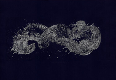 Druckgrafik mit dem Titel "Deux ailes et une â…" von Suo Yuan Wang, Original-Kunstwerk, Radierung