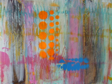 Peinture intitulée "Spots orange" par Michaile, Œuvre d'art originale, Acrylique