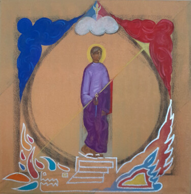 Malerei mit dem Titel "Holy artist 2" von Wanja, Original-Kunstwerk, Acryl Auf Keilrahmen aus Holz montiert