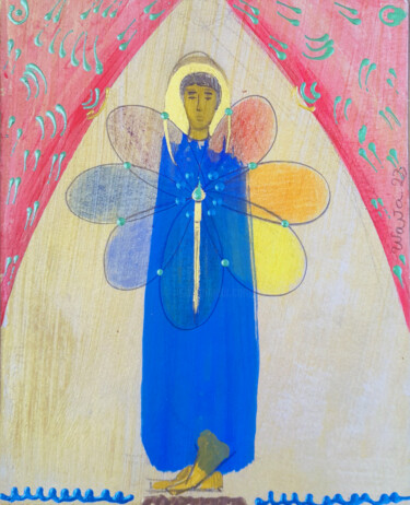 Dessin intitulée "Holy artist 8" par Wanja, Œuvre d'art originale, Acrylique