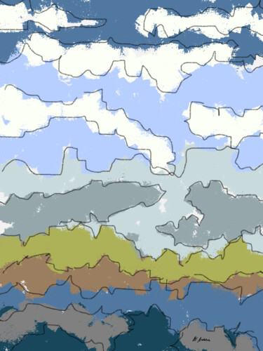 Arte digitale intitolato "Cloudy Landscape" da Wannott Bakker, Opera d'arte originale, Pittura digitale