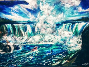 Painting titled "NiagaraFalls" by Warda, Original Artwork, Acrylic
