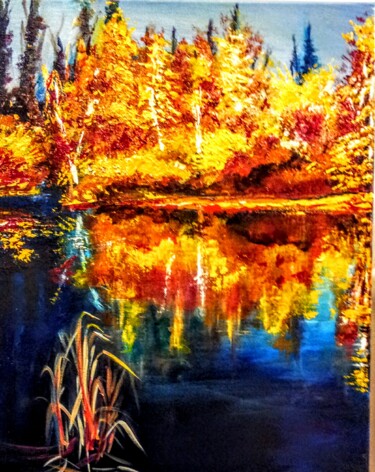 Painting titled "reflection.jpg" by Warda, Original Artwork, Acrylic