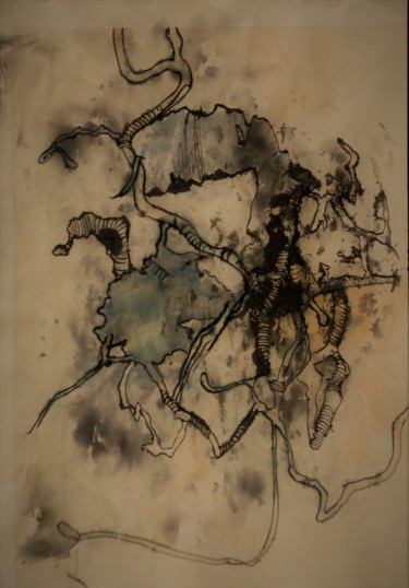 Zeichnungen mit dem Titel "Metastase (5)" von Stephan Rodriguez Warnemünde, Original-Kunstwerk, Tinte