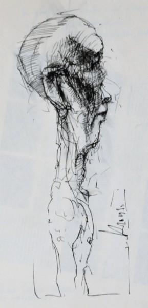 Zeichnungen mit dem Titel "Blödmann" von Stephan Rodriguez Warnemünde, Original-Kunstwerk, Tinte