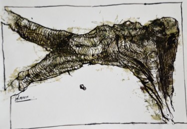 Zeichnungen mit dem Titel "Schmerzensmann" von Stephan Rodriguez Warnemünde, Original-Kunstwerk, Tinte