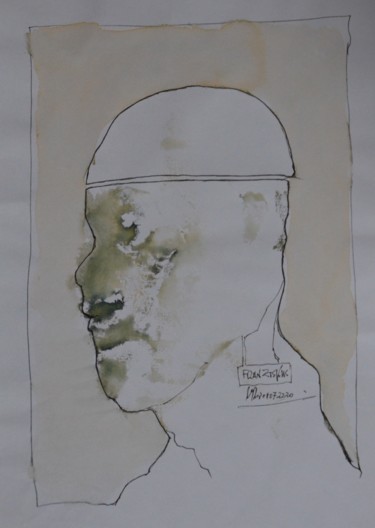 Drawing titled "Bruder Franz (2)" by Stephan Rodriguez Warnemünde, Original Artwork, Ink