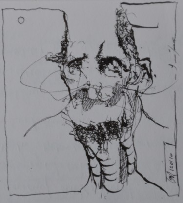 Drawing titled "Don Quijote" by Stephan Rodriguez Warnemünde, Original Artwork, Ink