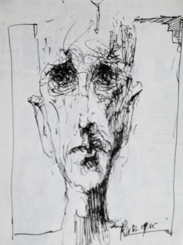 Herr K. Zeichnungen mit dem Titel "Herr K." von Stephan Rodriguez Warnemünde, Original-Kunstwerk, Tinte