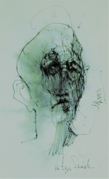Zeichnungen mit dem Titel "Wirrköppe (1)" von Stephan Rodriguez Warnemünde, Original-Kunstwerk, Tinte