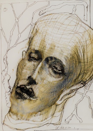 Drawing titled "Ophelia" by Stephan Rodriguez Warnemünde, Original Artwork, Ink