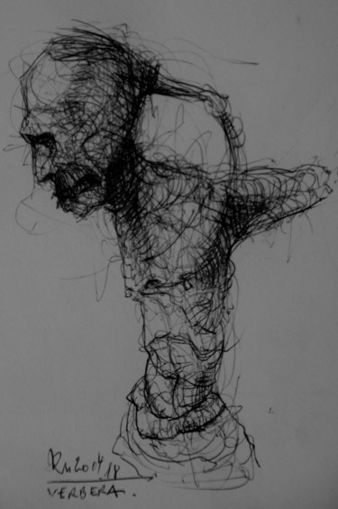 Zeichnungen mit dem Titel "Schmerzensmann (3)" von Stephan Rodriguez Warnemünde, Original-Kunstwerk, Bleistift