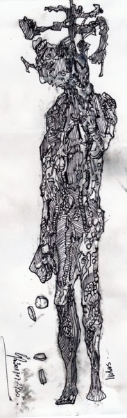 Zeichnungen mit dem Titel "Judas" von Stephan Rodriguez Warnemünde, Original-Kunstwerk, Tinte