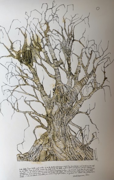 Рисунок под названием "Bäume sind auch nur…" - Stephan Rodriguez Warnemünde, Подлинное произведение искусства, Чернила