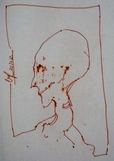 Zeichnungen mit dem Titel "Wirrköppe (7)" von Stephan Rodriguez Warnemünde, Original-Kunstwerk, Tinte