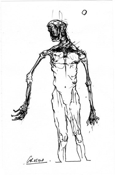 Drawing titled "Totentanz (2)" by Stephan Rodriguez Warnemünde, Original Artwork, Ink