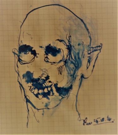Zeichnungen mit dem Titel "Wirrköppe (17)" von Stephan Rodriguez Warnemünde, Original-Kunstwerk, Tinte