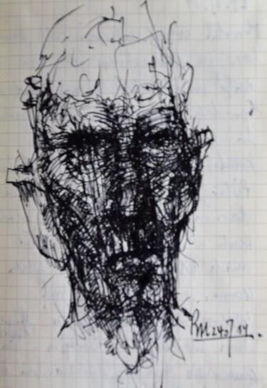 Zeichnungen mit dem Titel "Blödmann (4)" von Stephan Rodriguez Warnemünde, Original-Kunstwerk, Tinte