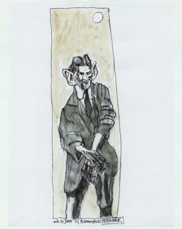 Drawing titled "Kafka (6)" by Stephan Rodriguez Warnemünde, Original Artwork, Ink