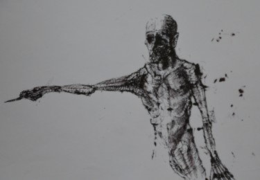 Dibujo titulada "Hiob (15)" por Stephan Rodriguez Warnemünde, Obra de arte original, Tinta
