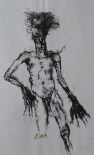 Drawing titled "Hiob (16)" by Stephan Rodriguez Warnemünde, Original Artwork, Ink
