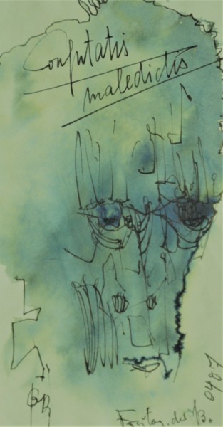 Dibujo titulada "Confutatis maledict…" por Stephan Rodriguez Warnemünde, Obra de arte original, Tinta