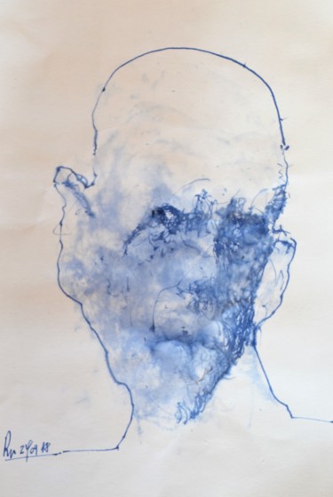 Drawing titled "pereat (2)" by Stephan Rodriguez Warnemünde, Original Artwork, Ink