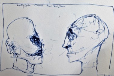 Desenho intitulada "Woyzeck und der Dok…" por Stephan Rodriguez Warnemünde, Obras de arte originais, Tinta