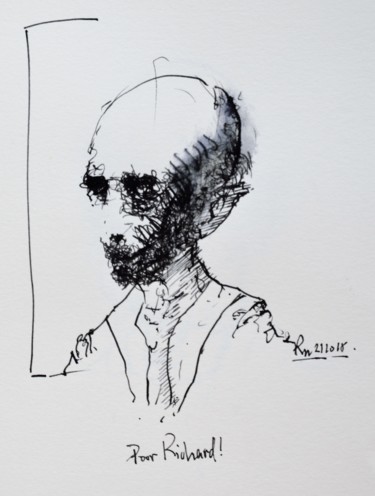 Drawing titled "Poor Richard (2)" by Stephan Rodriguez Warnemünde, Original Artwork, Ink