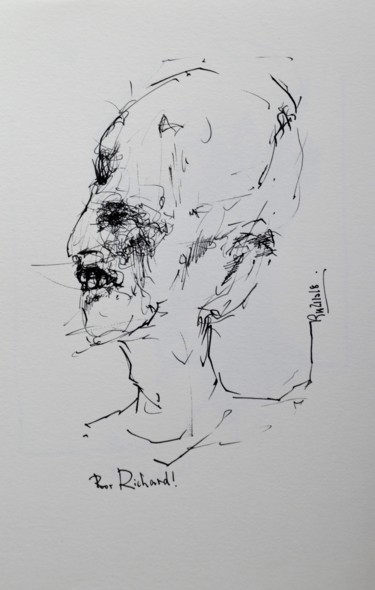 Drawing titled "Poor Richard (4)" by Stephan Rodriguez Warnemünde, Original Artwork, Ink