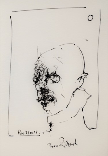 Zeichnungen mit dem Titel "Poor Richard (5)" von Stephan Rodriguez Warnemünde, Original-Kunstwerk, Tinte