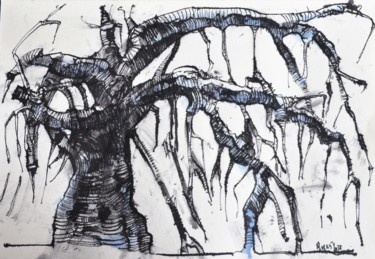 Drawing titled "Im Stehen sterben (…" by Stephan Rodriguez Warnemünde, Original Artwork, Ink