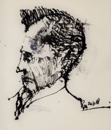 Dibujo titulada "Balde/Ruhest du auc…" por Stephan Rodriguez Warnemünde, Obra de arte original, Tinta