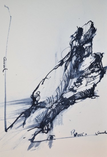 Zeichnungen mit dem Titel "Der General (2)" von Stephan Rodriguez Warnemünde, Original-Kunstwerk, Tinte