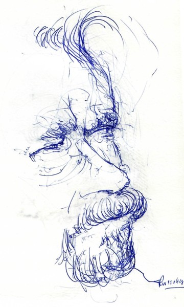 Dibujo titulada "Hiob (27)" por Stephan Rodriguez Warnemünde, Obra de arte original, Bolígrafo