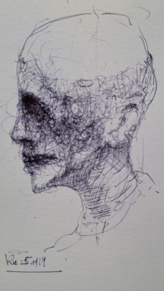 Drawing titled "wird bald gefressen" by Stephan Rodriguez Warnemünde, Original Artwork, Ballpoint pen