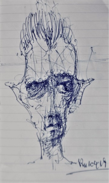 Drawing titled "Nur die Vergesslich…" by Stephan Rodriguez Warnemünde, Original Artwork, Ballpoint pen